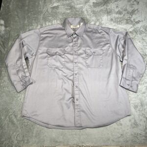 Big Mac Workwear Shirt Men 2XL Button Up Long Sleeve Utility Pockets‎ Heavyweigh